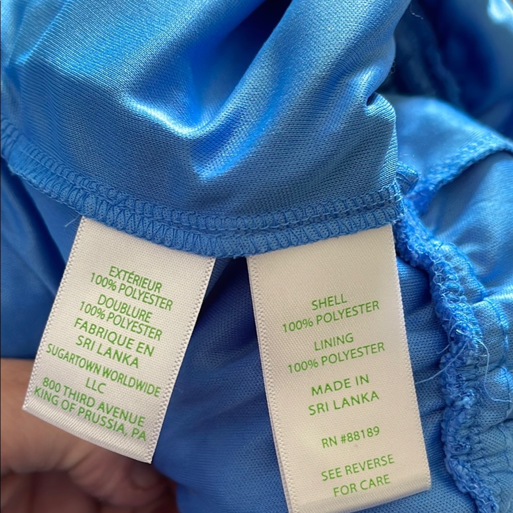 Lilly Pulitzer Blue Eyelet Off-Shoulder Jumpsuit - Picture 6 of 7